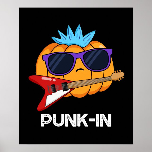 Póster Punk en divertido Punk Calabaza de rock Pun Dark B (Frente)