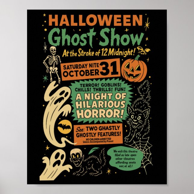 Póster Punk Gracioso horror Fantasma Fantasma De Hallowee (Frente)