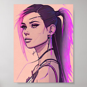 Póster Punk sintonizador femenino