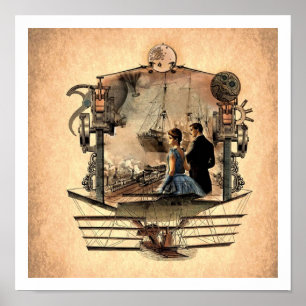 Poster punky 12x12 del arte del vapor