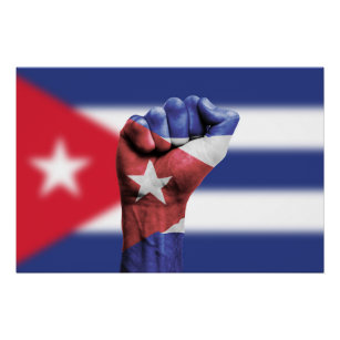 Póster Puño de Bandera de Cuba