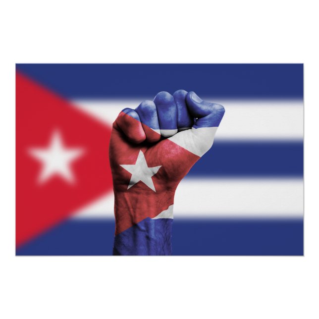 Póster Puño de Bandera de Cuba (Anverso)