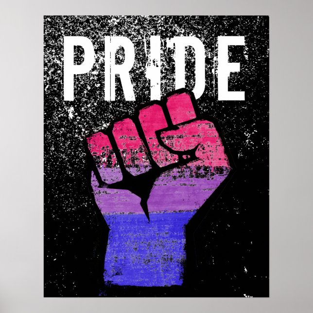Póster Puño de Orgullo Bisexual (Frente)