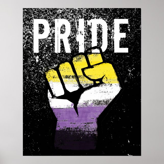 Póster Puño de Orgullo No Binario (Frente)