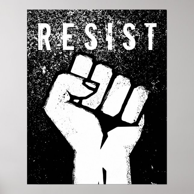 Póster Puño de protesta blanca (Frente)