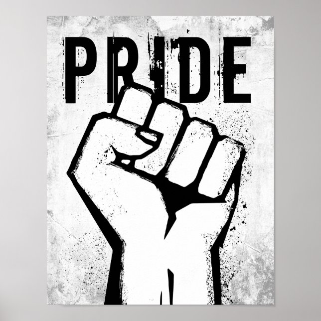Póster Puño de protesta blanco (Frente)