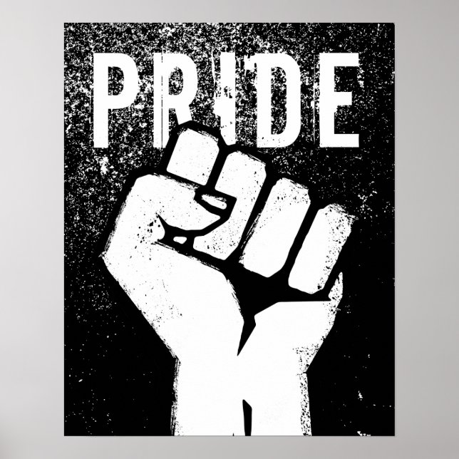 Póster Puño de protesta blanco (Frente)