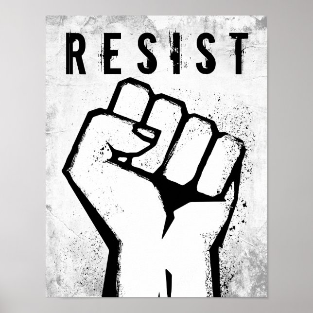 Póster Puño de protesta blanco (Frente)
