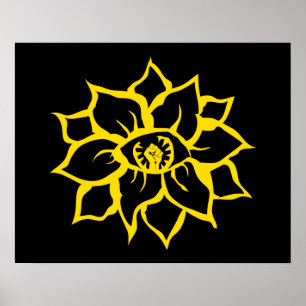 Póster puño de protesta de la flor