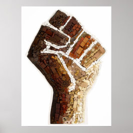 Póster Puño De Protesta Hecho A Partir De Componentes Del