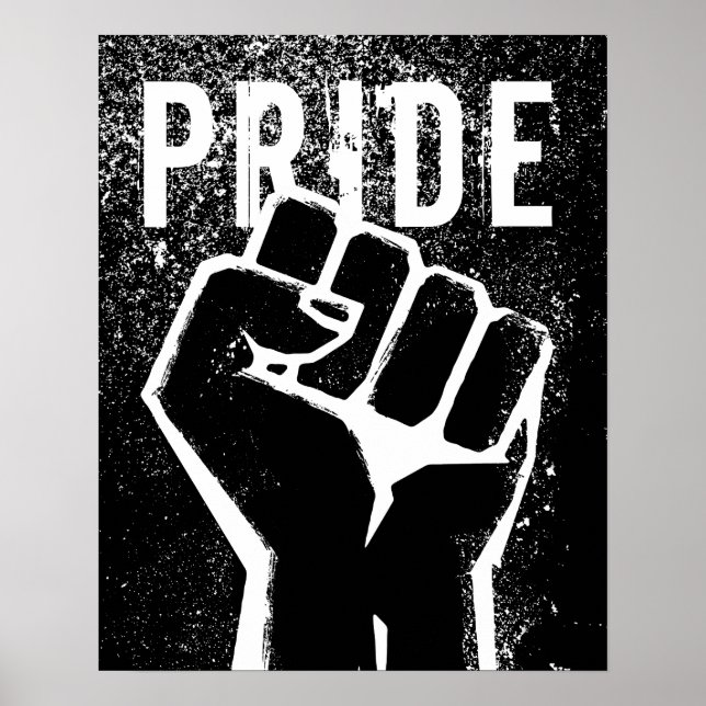 Póster Puño de protesta negro (Frente)