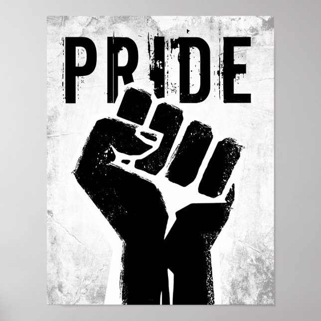 Póster Puño de protesta negro (Frente)