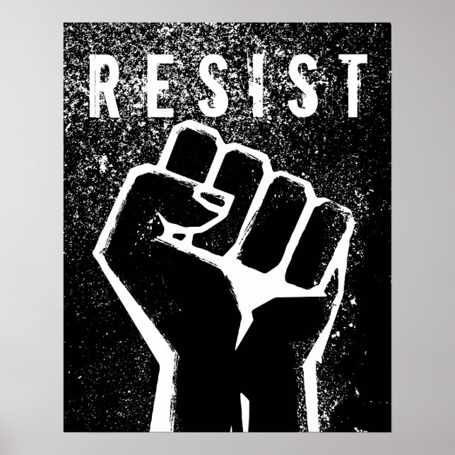 Póster Puño de protesta negro (Frente)