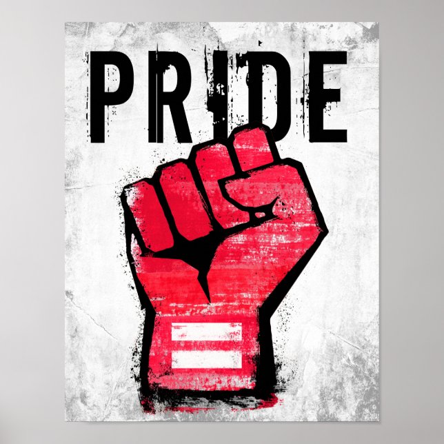 Póster Puño de protesta roja (Frente)