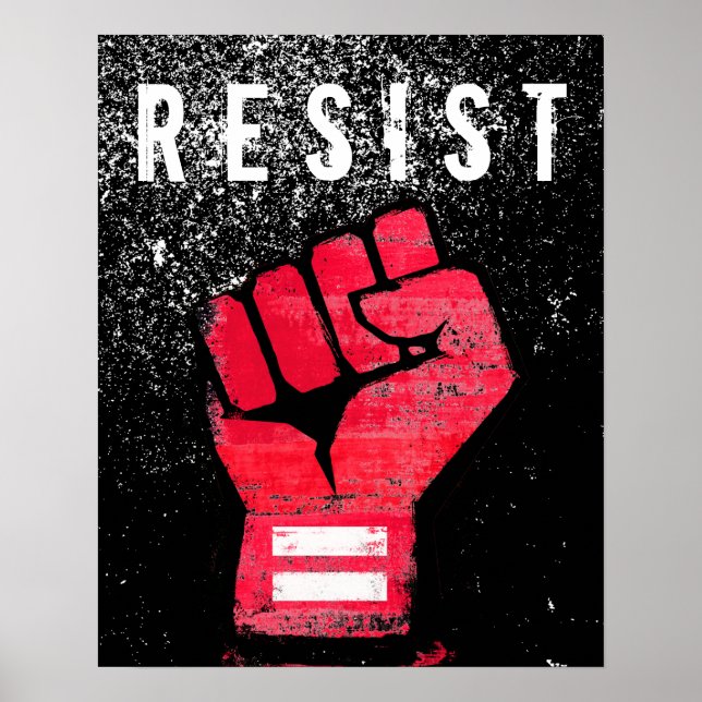 Póster Puño de protesta roja (Frente)