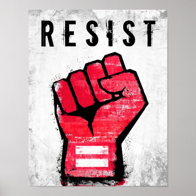 Póster Puño de protesta roja (Frente)