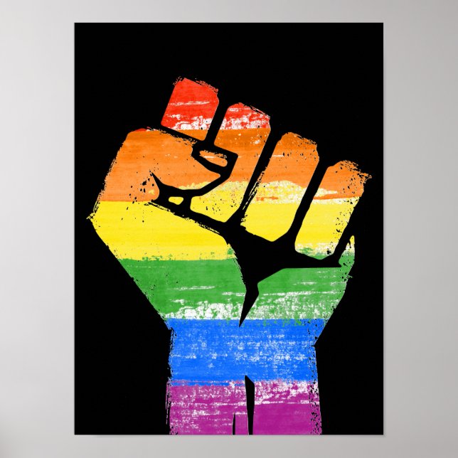 Póster Puño de resistencia LGBT (Frente)