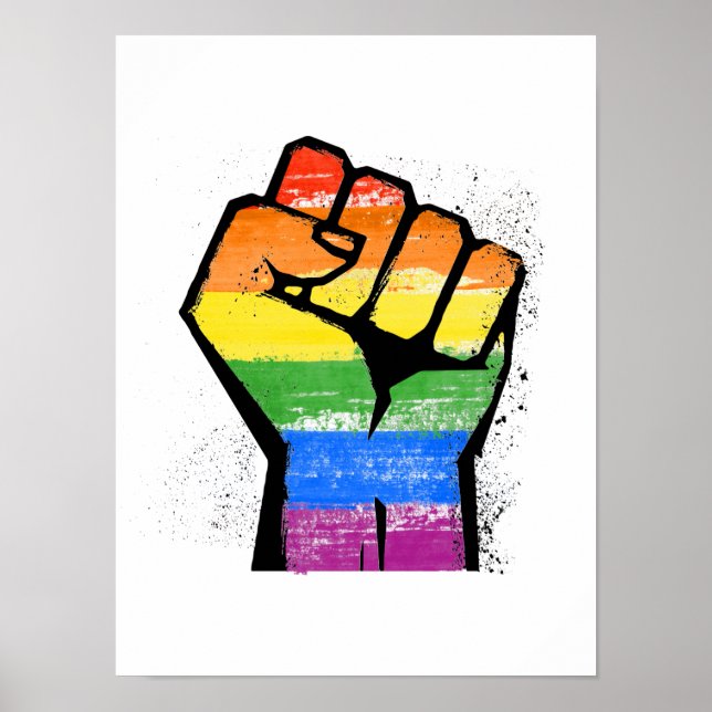 Póster Puño de resistencia LGBT (Frente)
