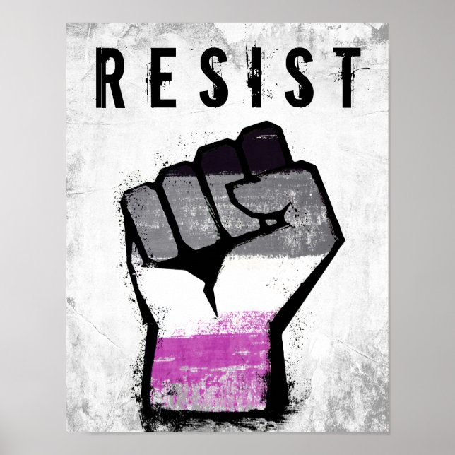 Póster Puño del Orgullo Asexual (Frente)
