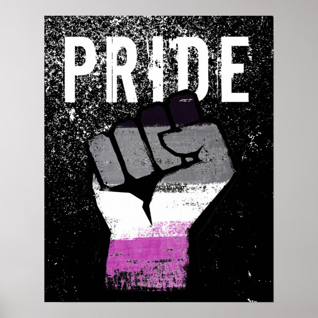 Póster Puño del Orgullo Asexual (Frente)