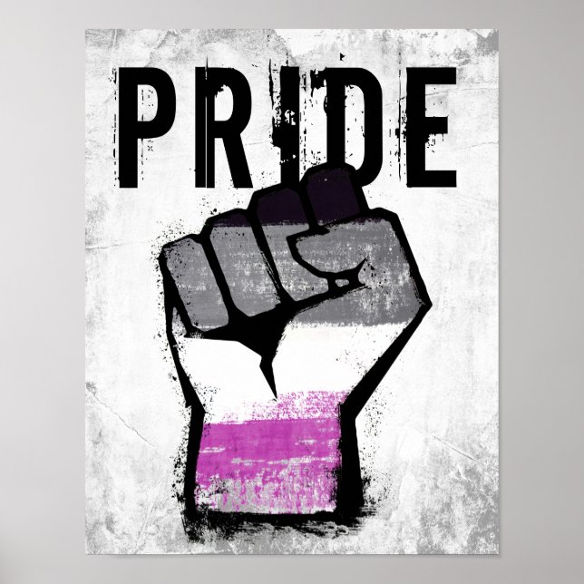 Póster Puño del Orgullo Asexual (Frente)