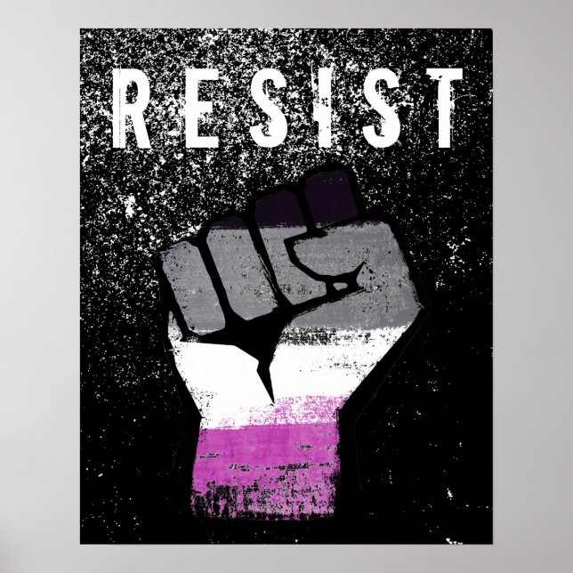 Póster Puño del Orgullo Asexual (Frente)