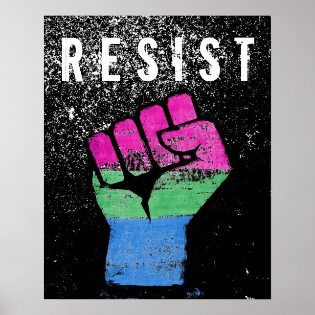 Póster Puño del Orgullo Polisexual (Frente)