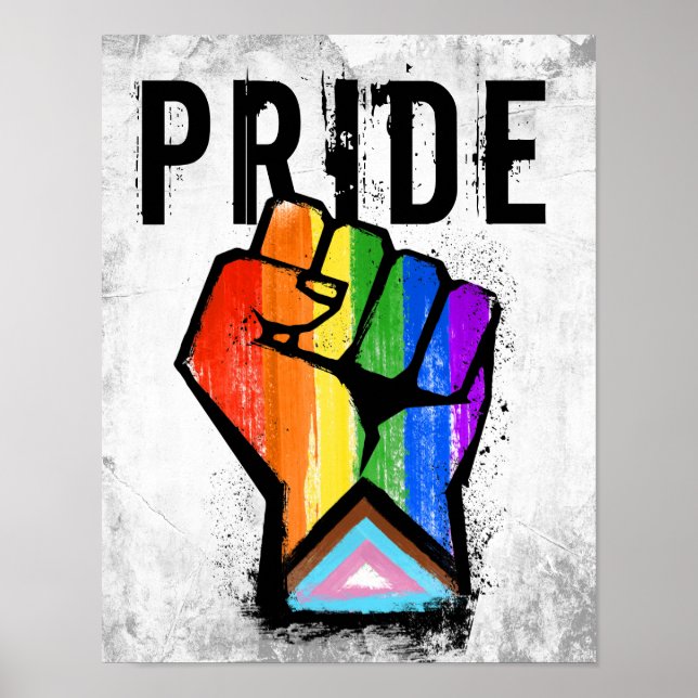 Póster Puño del Orgullo Progresista (Frente)
