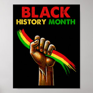 Póster Puño del Poder Negro Mes de la Historia Negra Amer