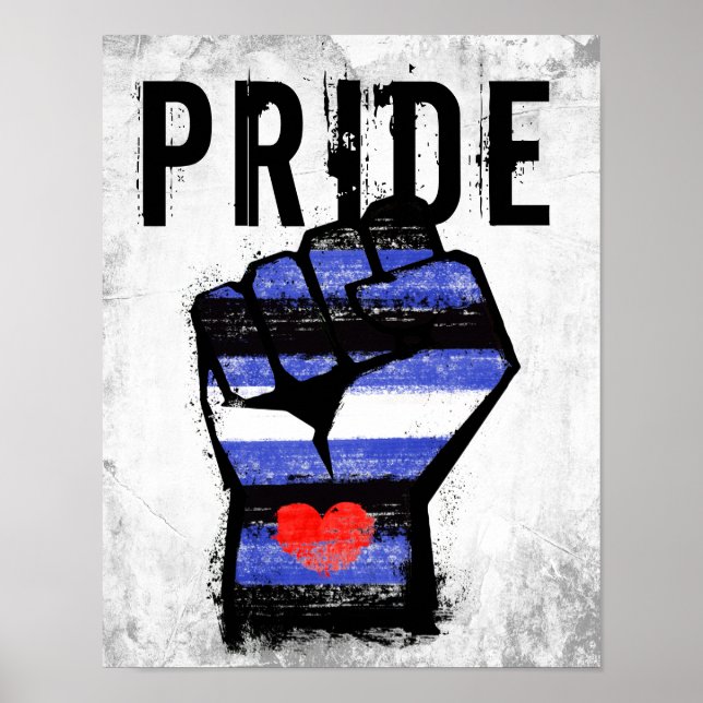 Póster Puño Orgullo de Cuero (Frente)