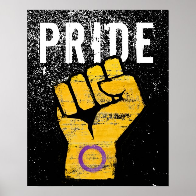 Póster Puño Orgullo Intersexo (Frente)