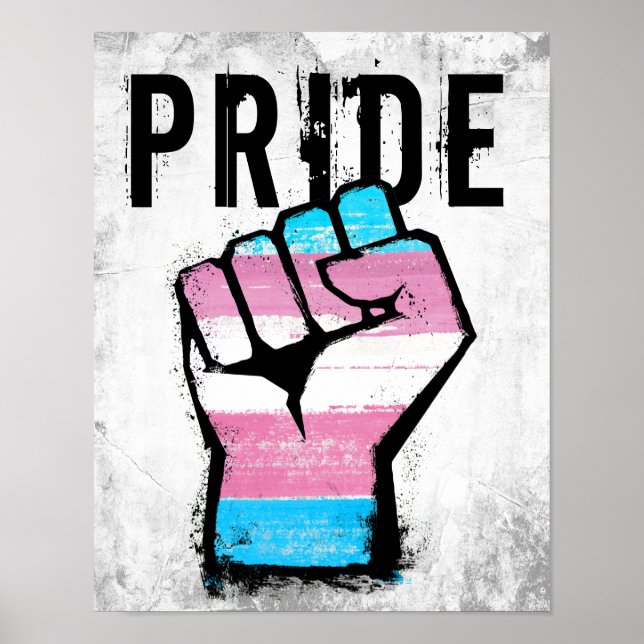 Póster Puño Orgullo Trans (Frente)