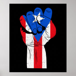 Póster Puño Puertorriqueño A Mano