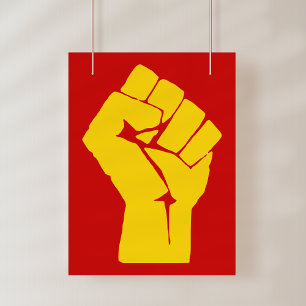 Póster Puño, Rebelde, Disturbio, Resistencia, Estilo Comu