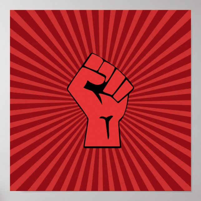Póster Puño Revolucionario Rojo (Frente)