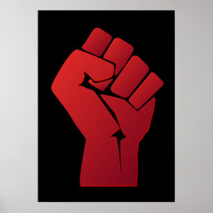 Póster Puño rojo aumentado de la pendiente