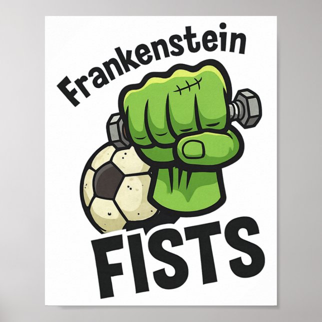 Póster Puños de Frankenstein Cosas Divertidas de Fútbol  (Frente)
