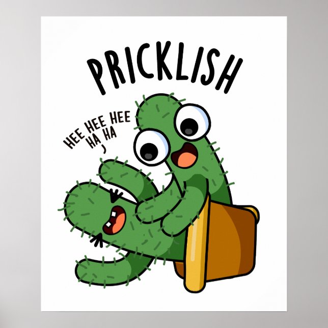 Póster Puns divertidos de cactus espinoso  (Frente)