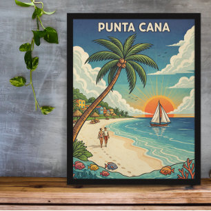 Póster Punta Cana República Dominicana Viaje Antiguo