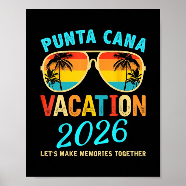 Póster Punta Cana Trip 2026 Beach Vacation Summer Hollida (Frente)
