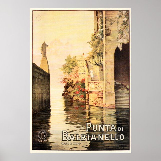 Póster PUNTA DI BALBIANELLO ITALIA Vintage Italiano Viaje (Frente)