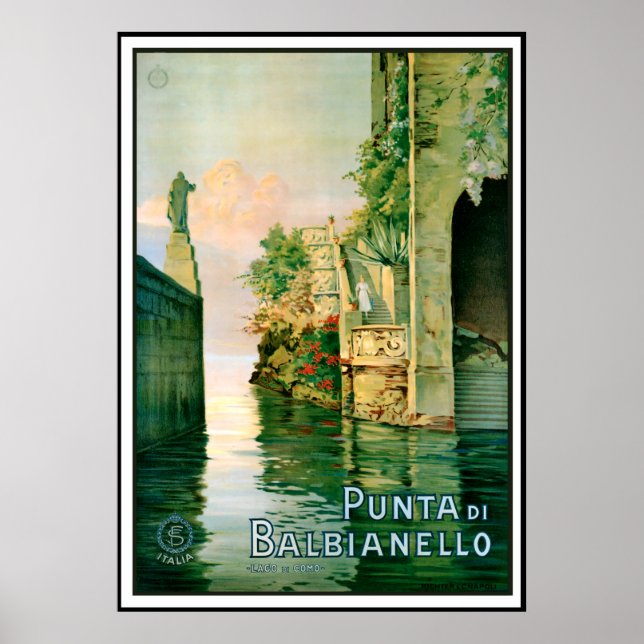 Póster Punta Di Balbianello y el lago Como (Frente)