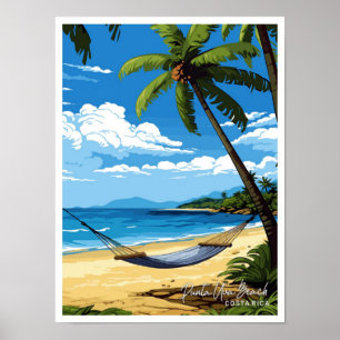 Póster Punta Uva Beach Costa Rica ilustracion de viajes