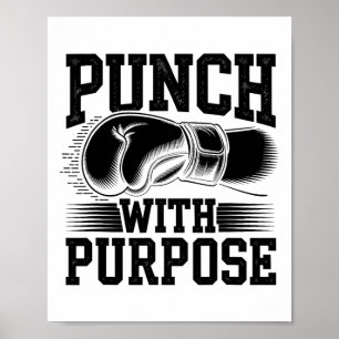 Póster Puntero con objetivo Boxeador Fuerza Deportiva Gim