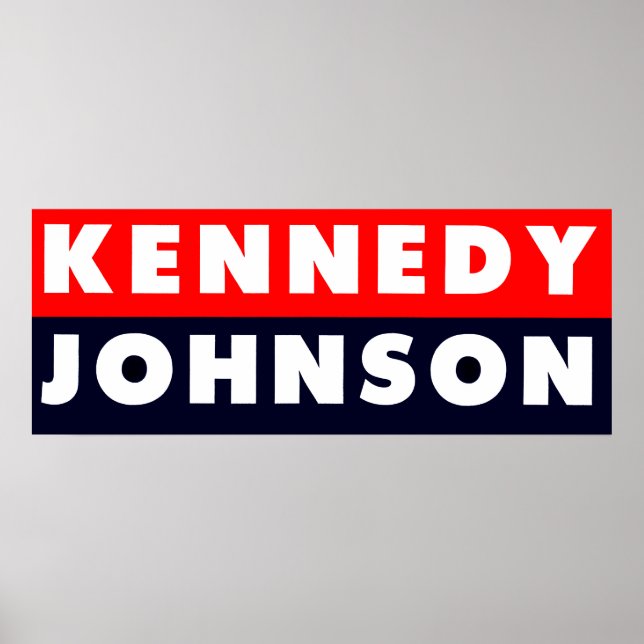 Póster Puntero de parachoques Kennedy Johnson de 1960 (Frente)
