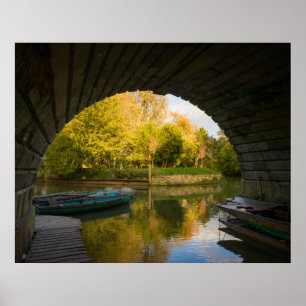 Póster Punteros tradicionales de Oxford bajo el puente de