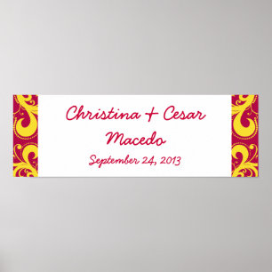 Póster Punto de baño de 22,5" x7,5" personalizado, rosado