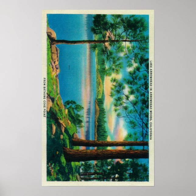 Póster Punto de la cala de baño en el lago Arrowhead (Frente)