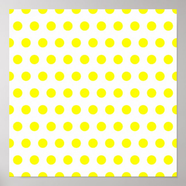 Póster Punto de polka blanco y amarillo (Frente)