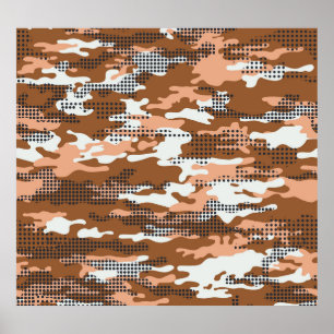 Póster Punto de Polka del Camuflaje: Resumen Sin Maravill